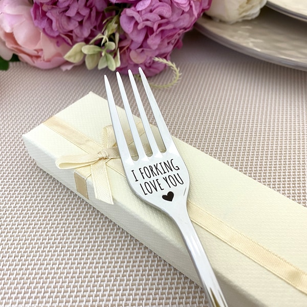 Custom Fork I forking love you -  Boyfriend Gift for Valentin's day - Personalized Fork - Custom Fork engraved Fork - Fucking love you fork