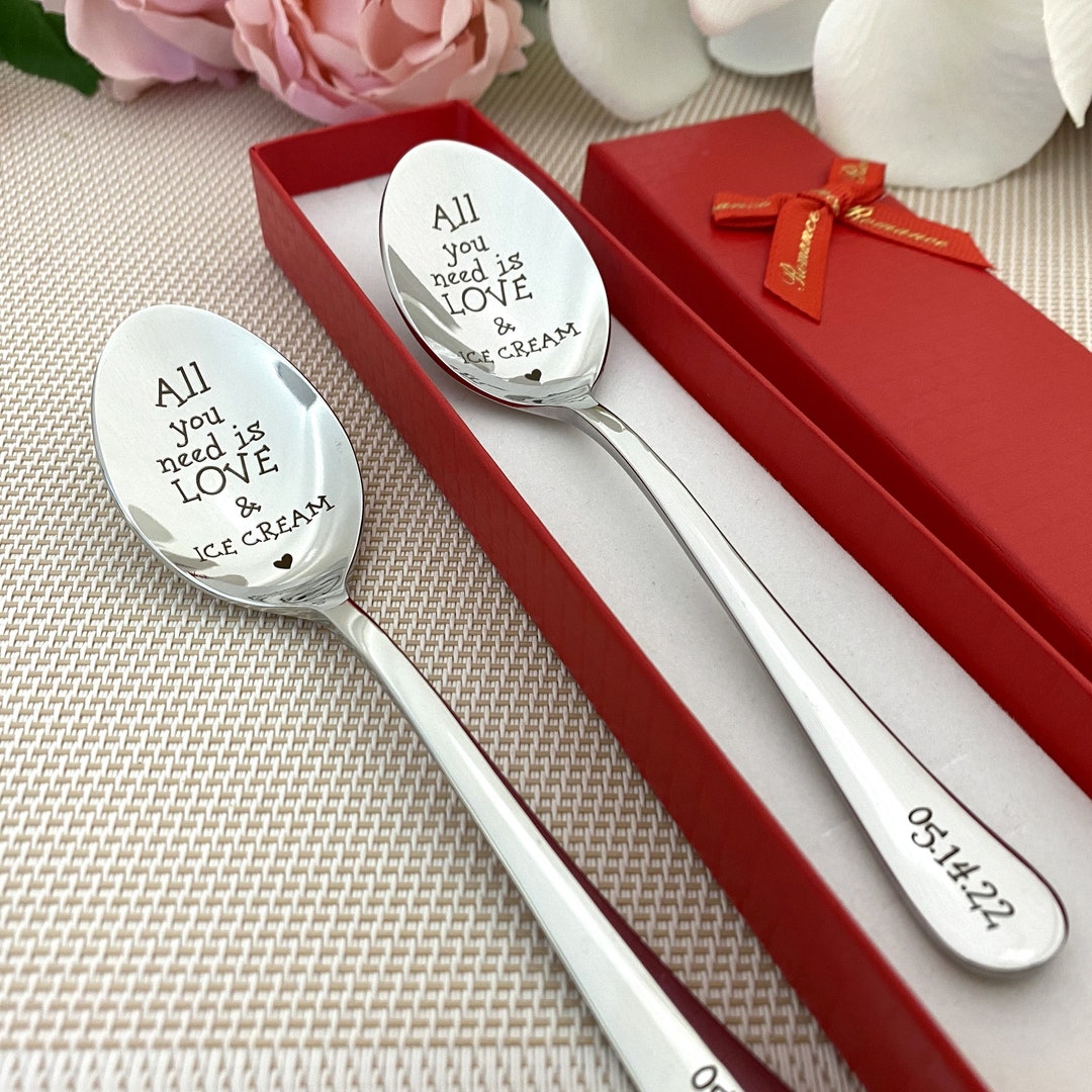Custom Spoon Engraved Personalized Gift All You Need is Love Girlfriend