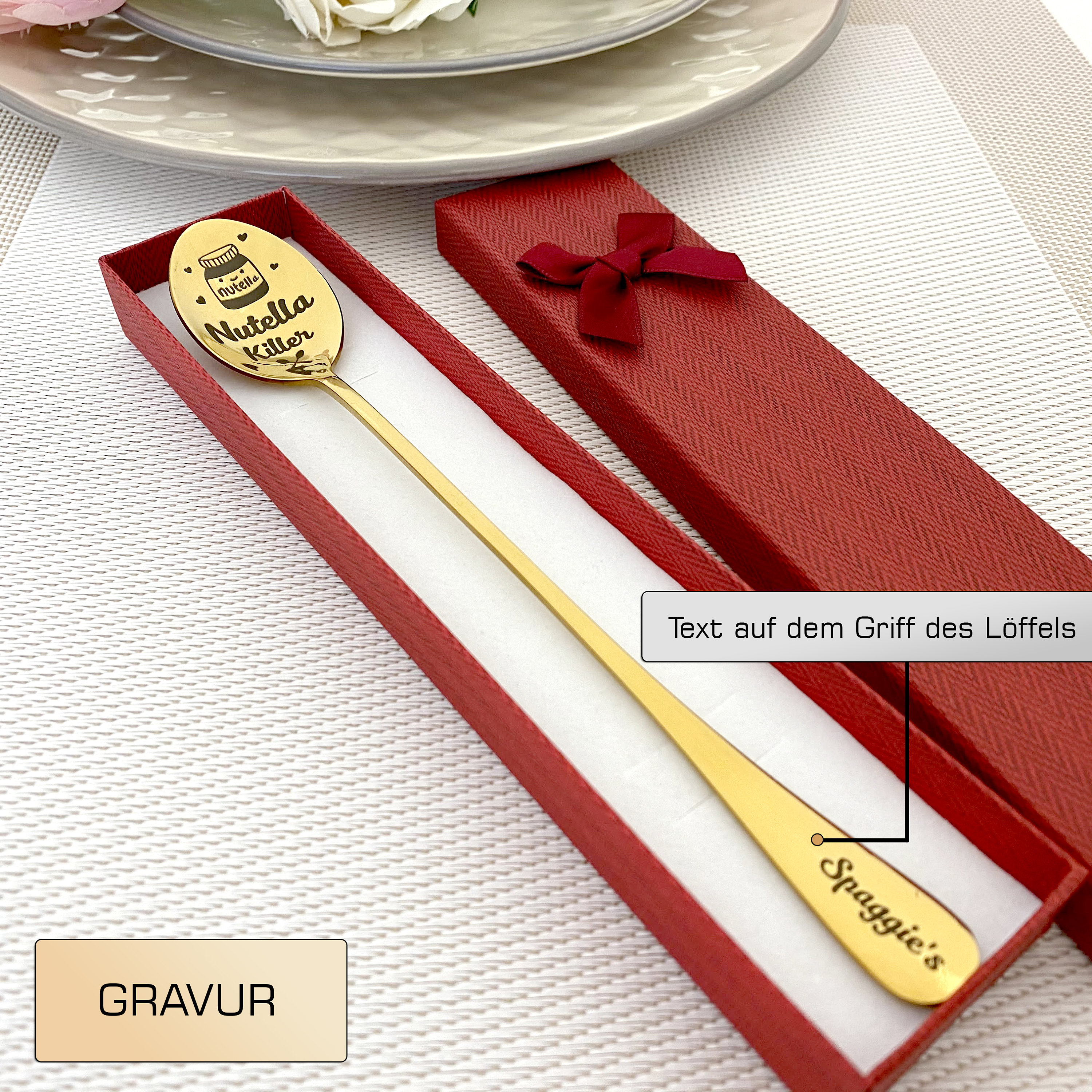 Chocolate milk spoon - Stamped spoon - Engraved with text - Nutella spoon - Latte macchiato spoon - Ice coffee spoon - Personalized gift
