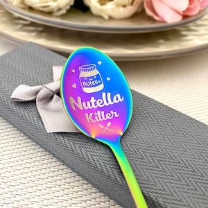 Nutella Killer Spoon Personalized Spoon Long Handle soda spoon for Nut butter of Nutella - Mothers day Gift for Mom Present for Her