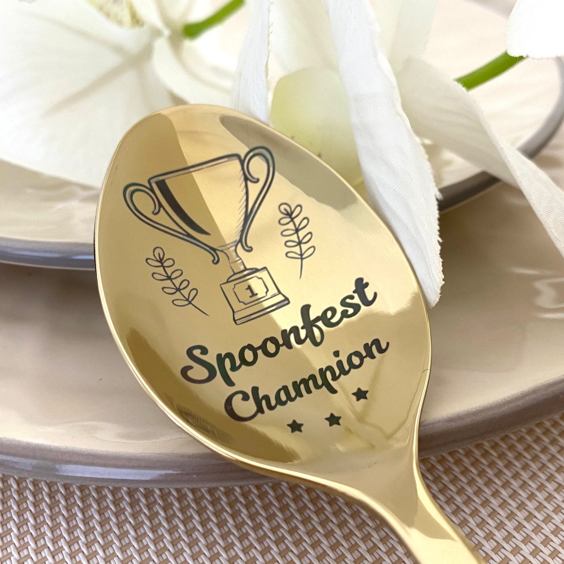Spoonfest Champion Trophy Spooning Together Spoon Award Etsy Hong Kong