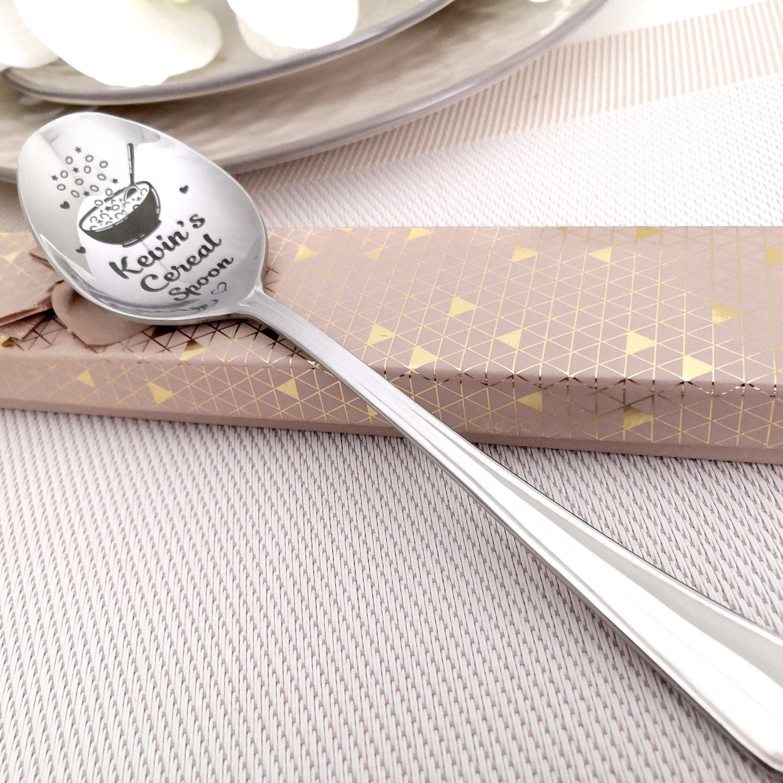 Cereal spoon Personalized gift Large Soup spoon for Granola Etsy