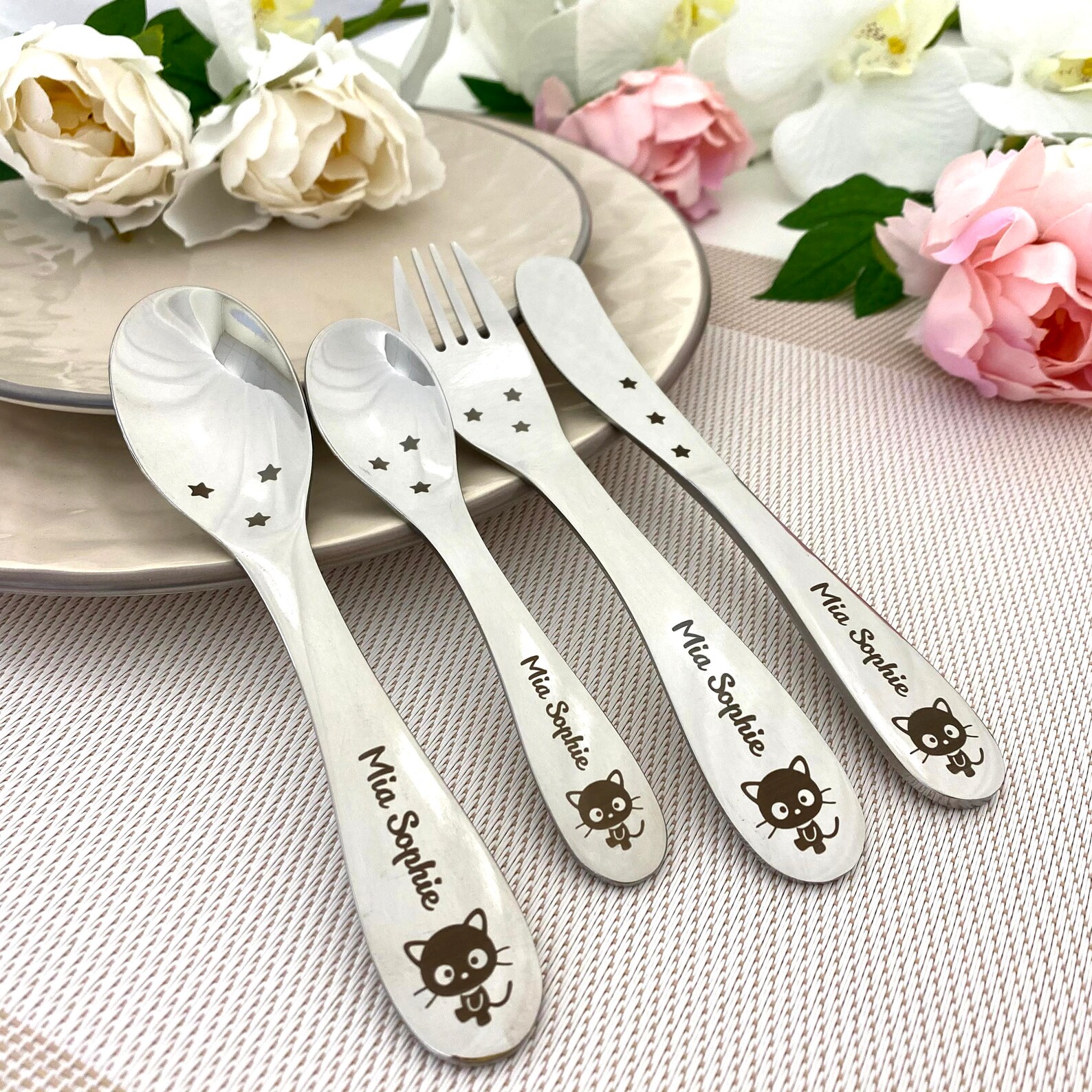 Baby Cutlery with Name Engraved on handles Baby Shower Gift Etsy