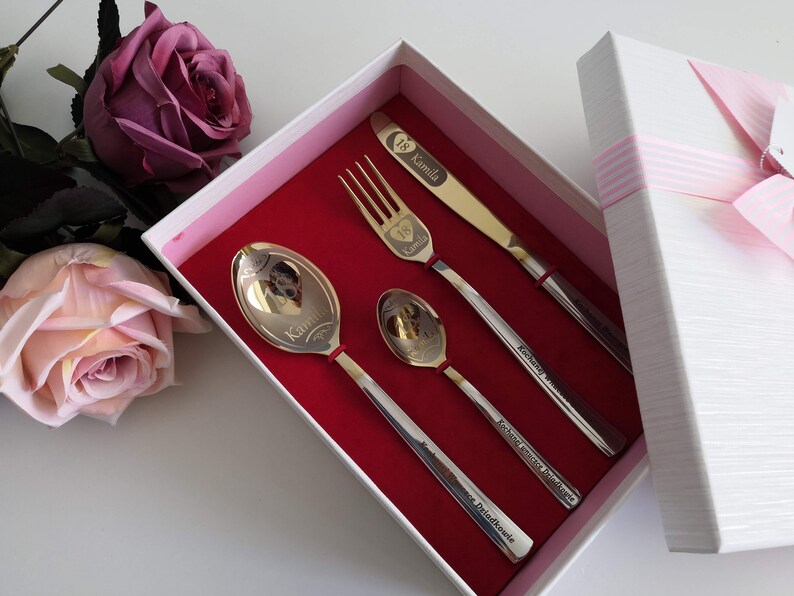 Personalized Cutlery Gift Custom Logo Engraved Flatware Family Etsy