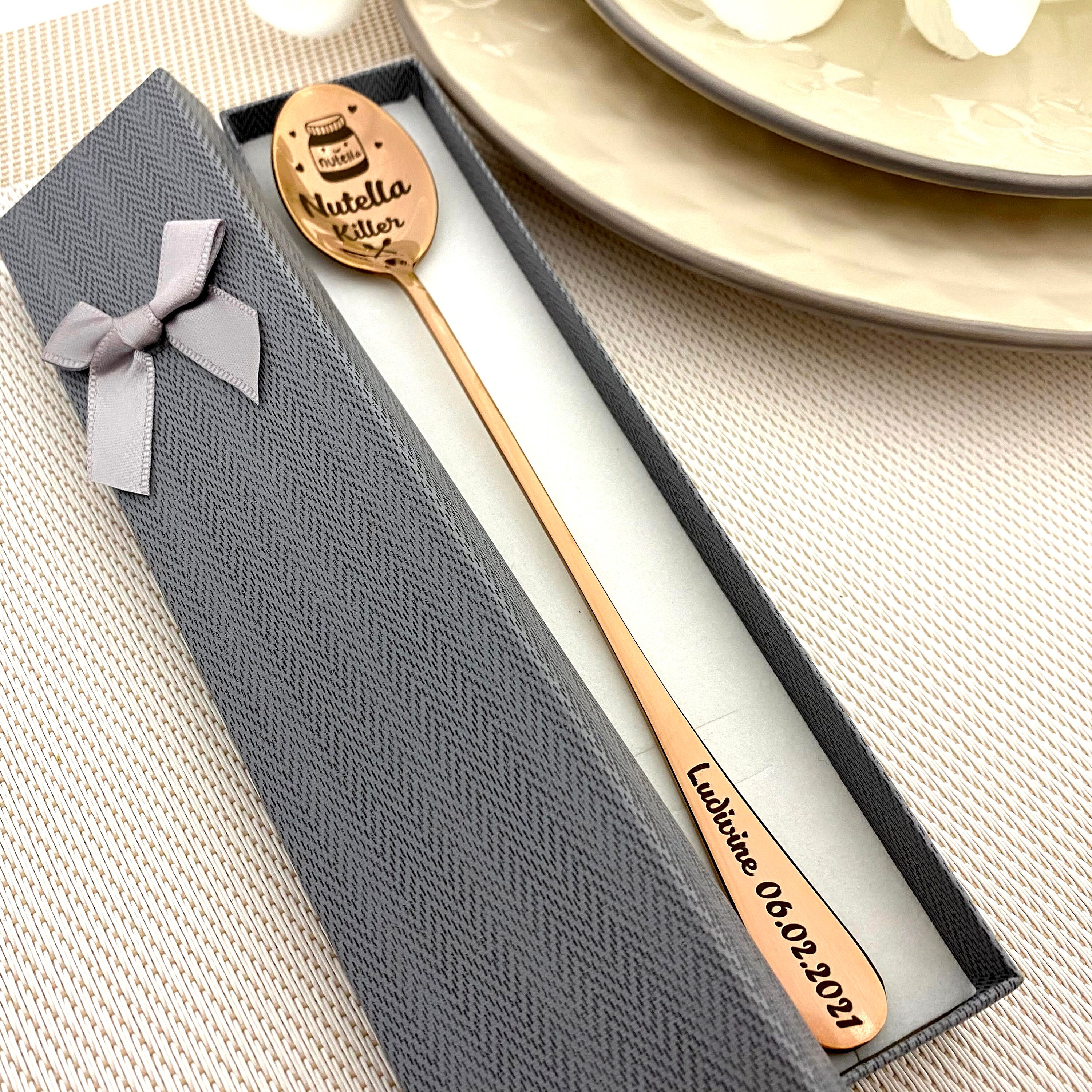 Chocolate milk spoon - Stamped spoon - Engraved with text - Nutella spoon - Latte macchiato spoon - Ice coffee spoon - Personalized gift