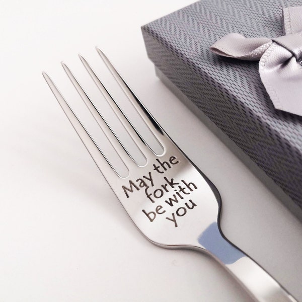 Moge de vork bij je vork cadeau vriend cadeau kerst kous stuffer gepersonaliseerde vork aangepaste vork