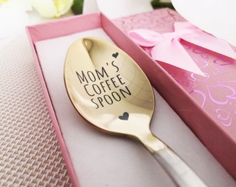 Mother's Day Gift - Spoon for Mom - Coffee Spoon Personalized with name - Teaspoon with Engraved Name Cute Gift for Mommy - Grandmother gift