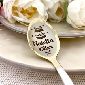 Nutella Killer Spoon - Personalized Spoon With Name and Date - Nut butter spoon Nutella plow - Sister Gift Sweet Gift for Friend for Her
