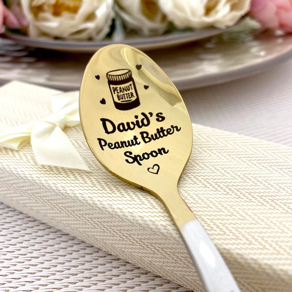 Funny Engraved Stainless Steel Peanut Butter Spoon - Perfect Dessert Spoon  For Dad, Mom, Grandpa, And Grandma - Birthday Gift Idea
