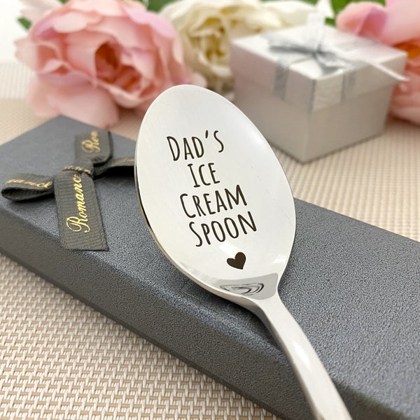 Ice Cream Spoon - Custom spoon with Name for Ice cream lover - Personalized Gift for boyfriend - House warming Gift Christmas basket