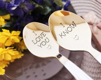 I love you I know Spoons Inspired Gift Couple Gift Spooning Together Love Gift  for Two Valentines Day Gift
