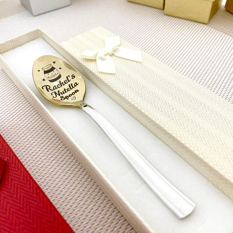 Nutella Spoon Personalized Nut Butter Gift with Name Best Friend Engraved Nutella Shovel Customized Text BFF Gift Nutella Lover Baby Spoon image 4