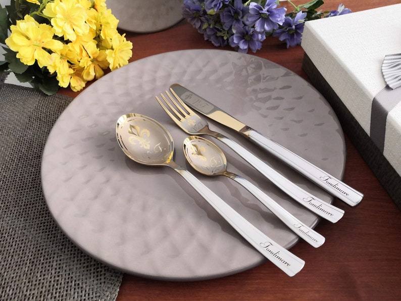 Personalized Cutlery Gift Custom Logo Engraved Flatware Family Etsy