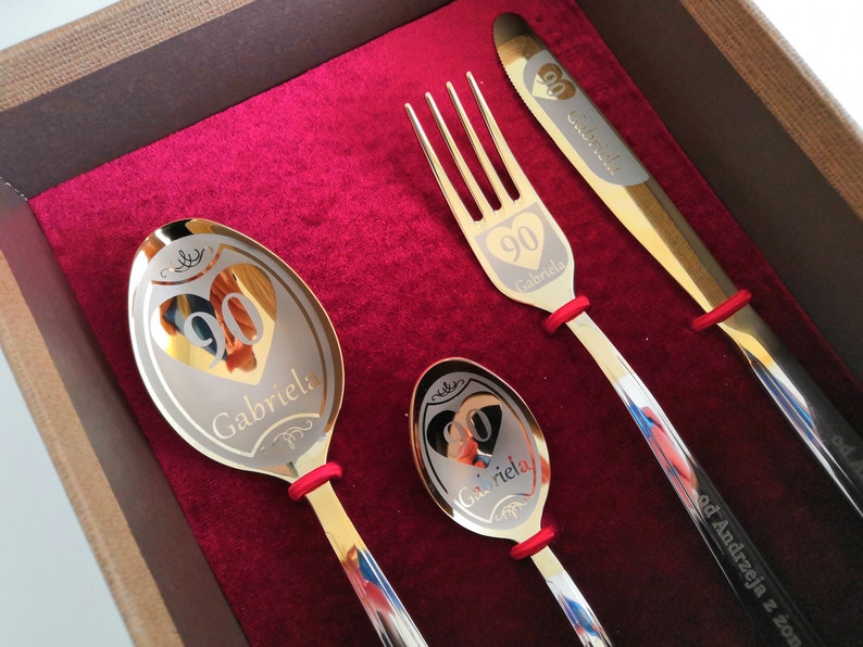 Personalized Cutlery Gift Custom Logo Engraved Flatware Family Etsy