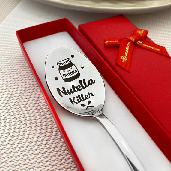 Couteau Nutella personnalisé estampillé à la main, cuillère ou ensemble /  Cadeau pour les amateurs de Nutella / Cuillère Nutella / Couteau  personnalisé / Cadeau personnalisé -  France