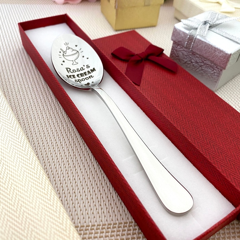 Ice Cream Spoon Personalized Engraved Gift With Name and Etsy