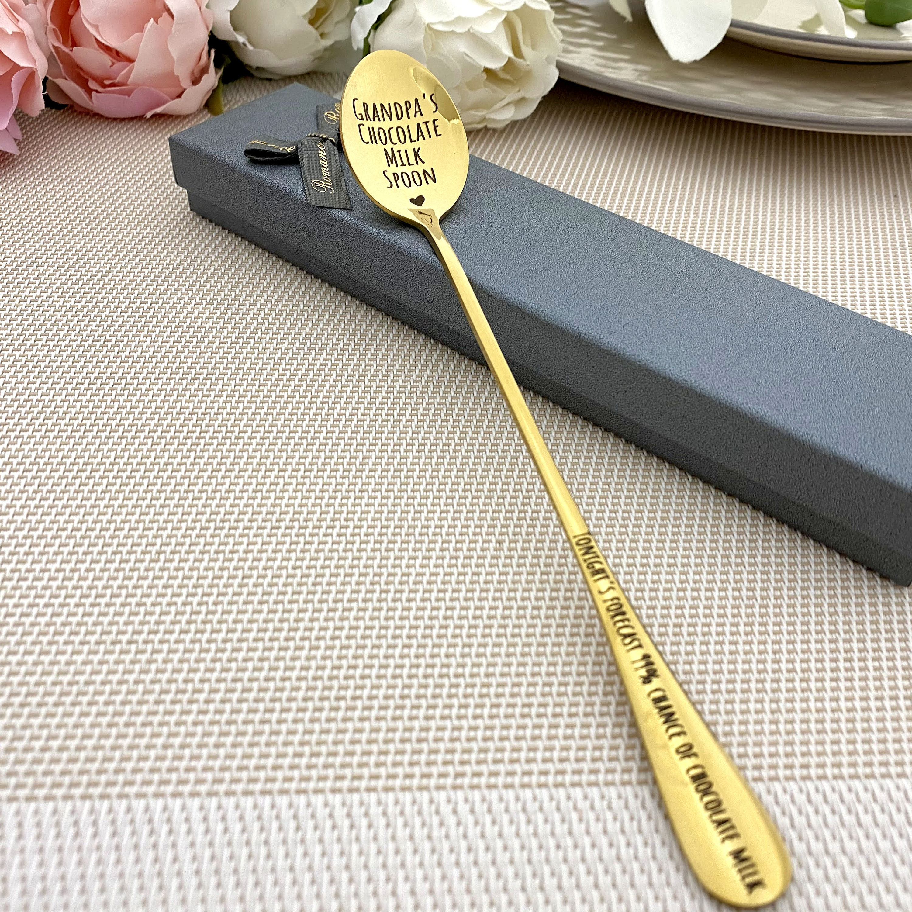 Chocolate milk spoon - Stamped spoon - Engraved with text - Nutella spoon - Latte macchiato spoon - Ice coffee spoon - Personalized gift