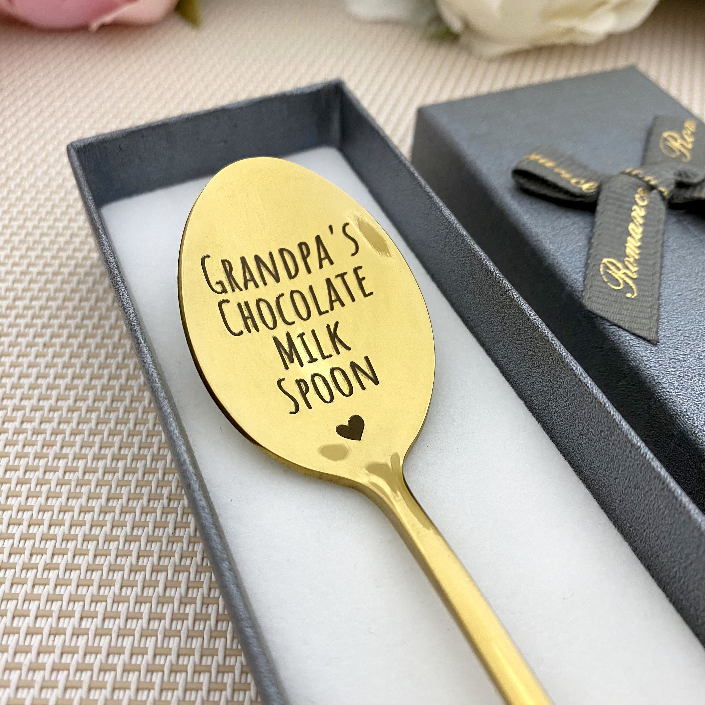 Chocolate milk spoon - Stamped spoon - Engraved with text - Nutella spoon - Latte macchiato spoon - Ice coffee spoon - Personalized gift