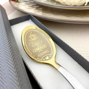 Dads Coffee Spoon Father&#39;s Day Gift for Coffee Lovers Custom Teaspoon Dad&#39;s Spoon Gift for Him Daddy Latte Spoon Gift for Men Cute Engrave