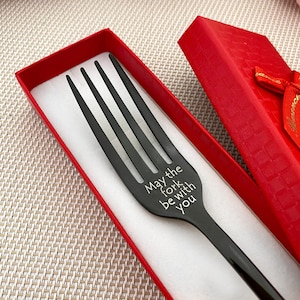 Custom Fork - May The Fork Be With You -  Boyfriend Gift for Valentines day- Personalized Fork - Sci-fi fan gift for best friend Unique gift