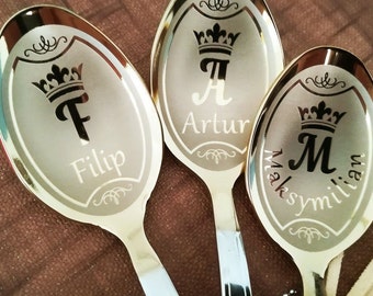 Spoon with Name Monogram engraved personalized gift for coffee lover - Custom tea spoon with name - Unique Gift for her with Monogram Font