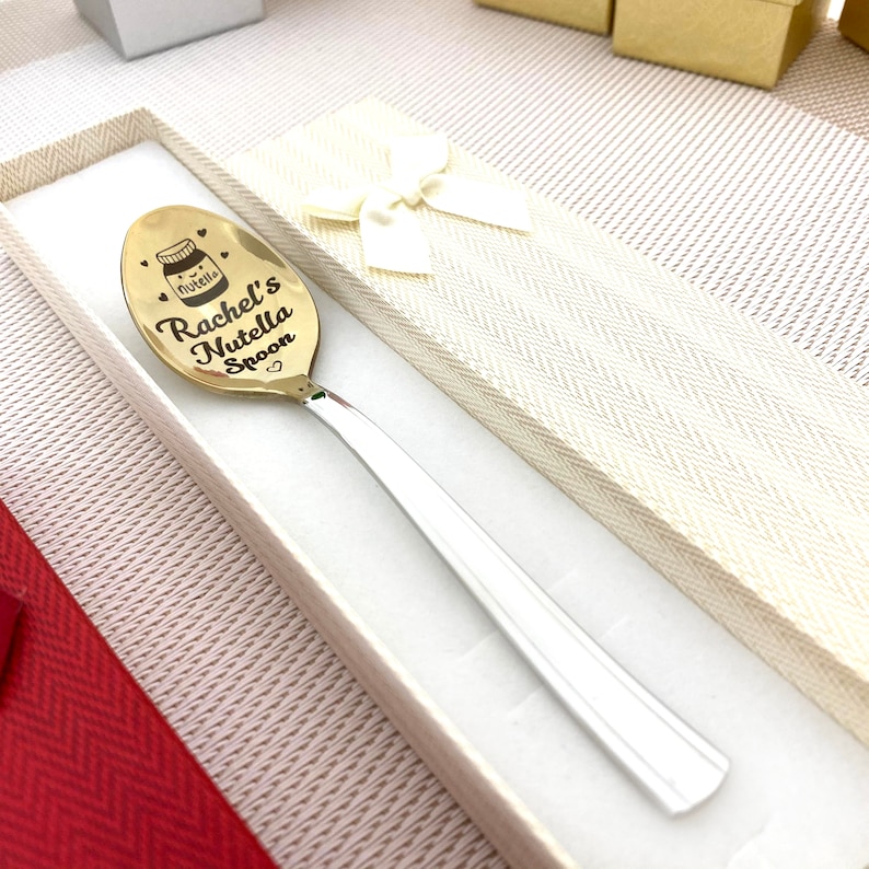 Personalized Hand Stamped Nutella Knife, Spoon or Set / Nutella lover gift  / Nutella spoon / customized knife / personalized gift