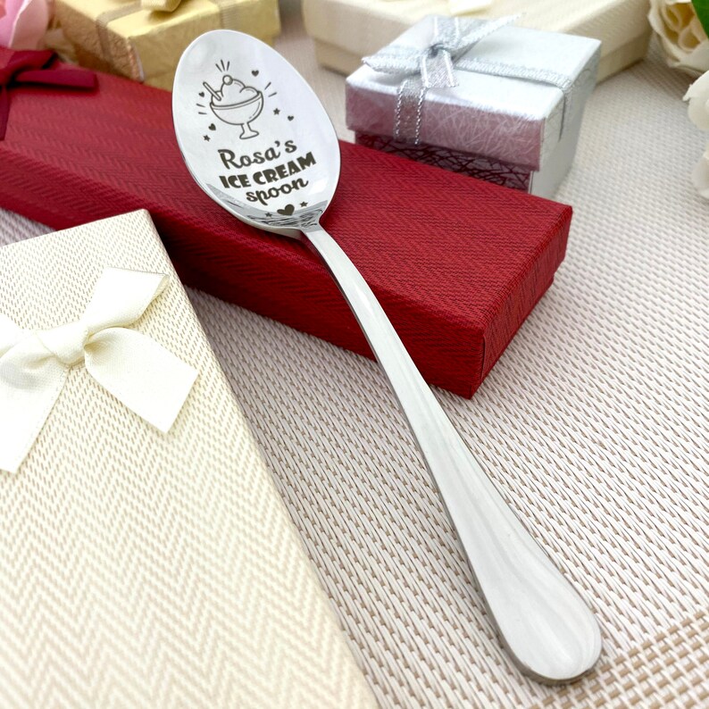 Ice Cream Spoon Personalized Engraved Gift With Name and Etsy