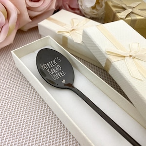 Kakao spoon - Custom spoon - Engraved stamped spoon with your unique text - Best gift for boyfriend - Coffee spoon - Personalized gift