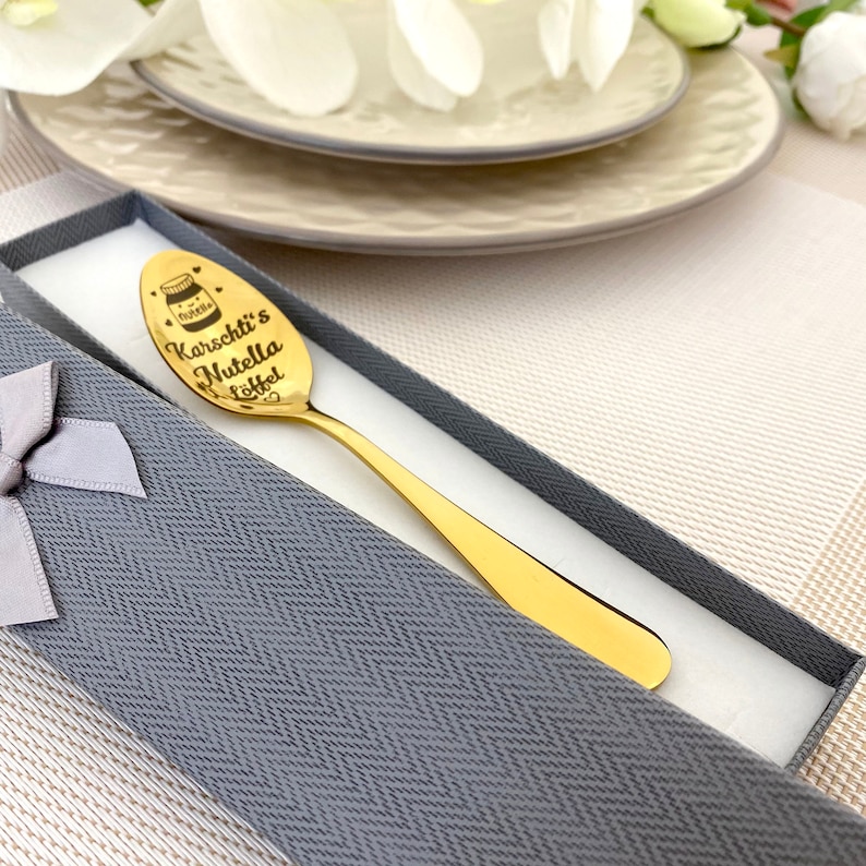 Nutella Spoon Personalized Nut Butter Gift with Name Best Friend Engraved Nutella Shovel Customized Text BFF Gift Nutella Lover Baby Spoon image 5