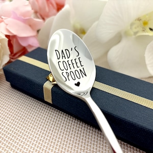 Fathers day gift - Dads coffee spoon - Personalized spoon with engraved text - Gift for Daddy - Cute gift for Coffee lover