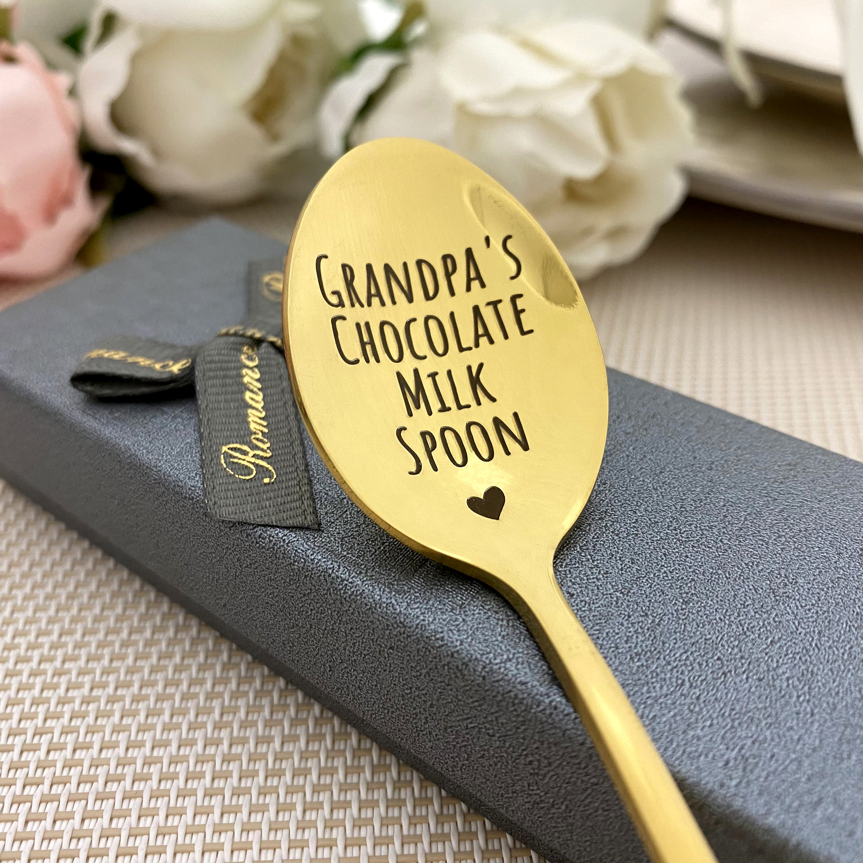 Chocolate milk spoon - Stamped spoon - Engraved with text - Nutella spoon - Latte macchiato spoon - Ice coffee spoon - Personalized gift