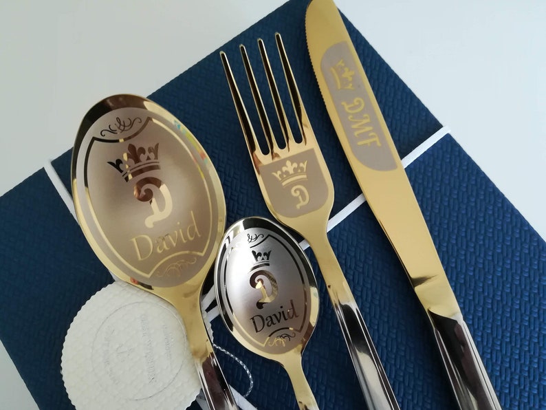 Personalized Cutlery Gift Custom Logo Engraved Flatware Family Etsy