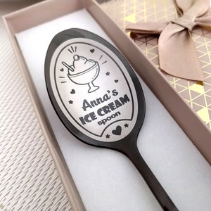 Personalized Ice Cream Spoon - Small Gift for Mom with Engraved Name - Cute Girlfriend Gift - Best Friend gift - Mother's day gift teaspoon