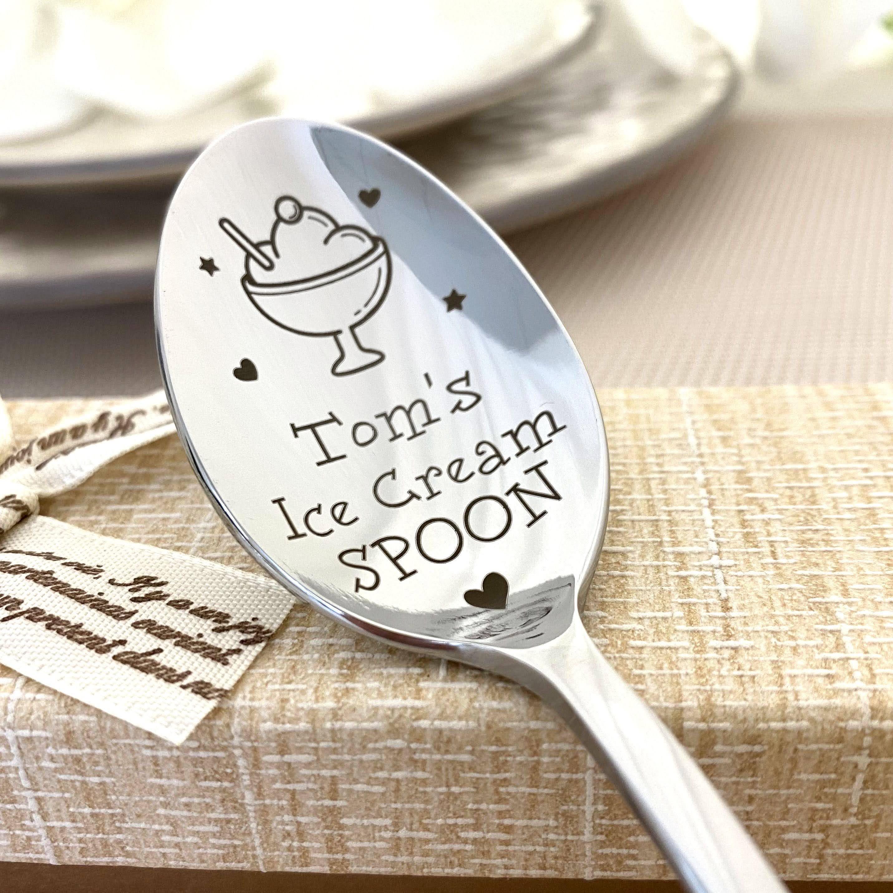 Vatertagsgeschenk – Gravierter Edelstahl-Eislöffel, 17,8 Cm, Spülmaschinengeeignet, Lustiges Geschenk Für Papa