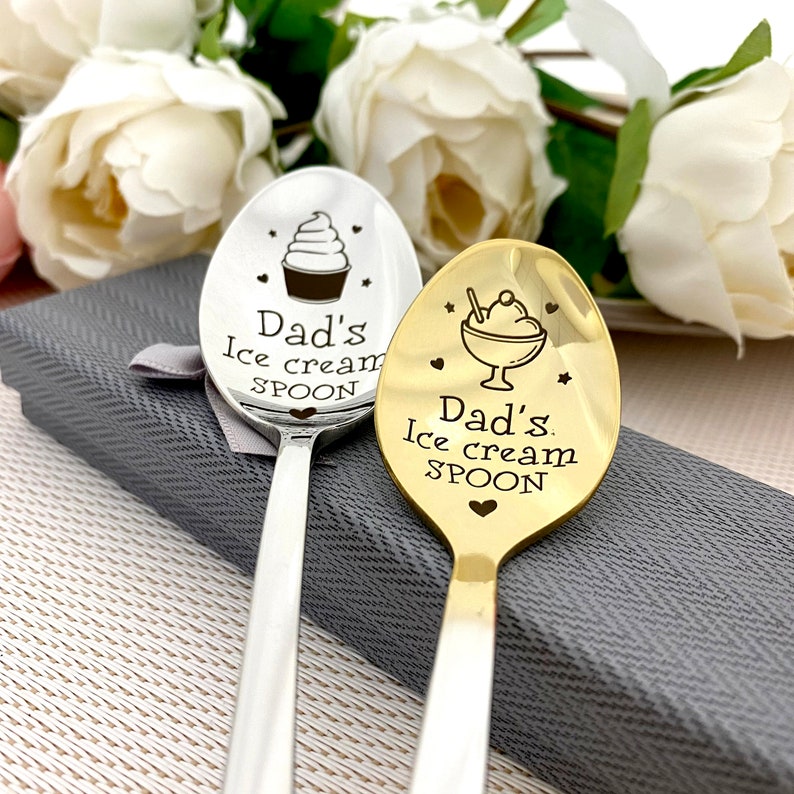Personalized Ice Cream Spoon Engraved Name Custom Gift Etsy