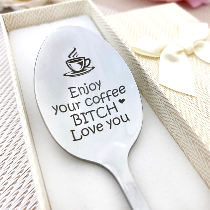 Good Morning Bitch Funny Spoon Custom Coffee Spoon Friend Etsy