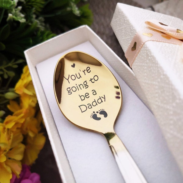 Pregnancy Announcement Spoon You're going to be Daddy We're Pregnant Expecting Spoon Memorial Gift Idea pregnancy reveal Surprise Dad's Gift