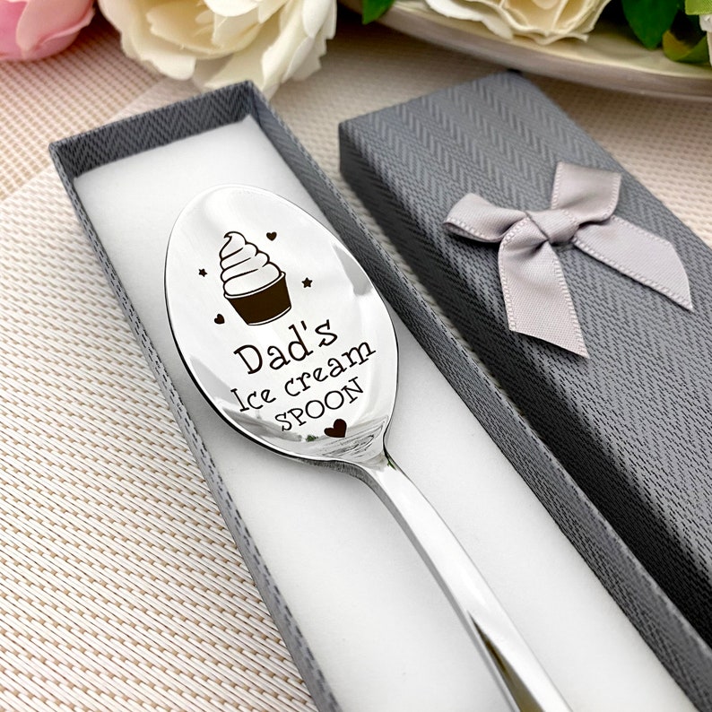 Unique Ice Cream Spoon with Name engraved gift Customized spoon for Ice Cream Lover Gift for Friend Ice Cream Spoon for Mom image 2