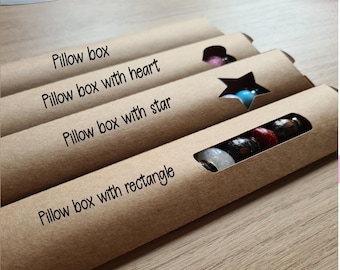 Paper Pen Pillow Boxes, Epoxy Pen Packaging (7x1.5 inch)
