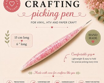 Pink Glitter Weeding Pen, Handmade Craft Tool