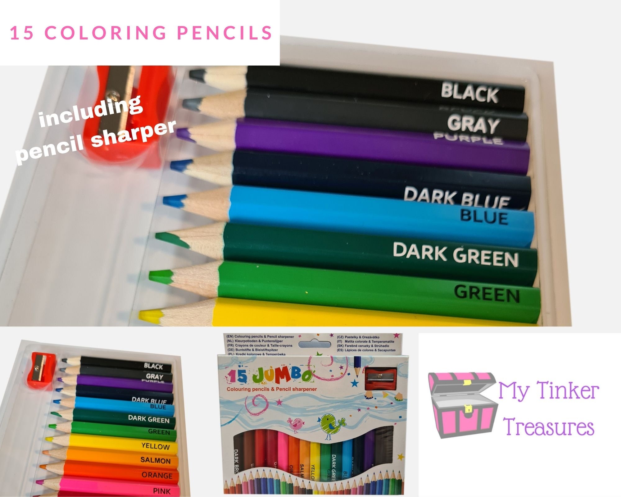 15 Jumbo Coloring Pencils With Color Names, Coloring Pencil, Back to  School, Crayons, Personalized Pencils, School Supplies, Color Blindness 