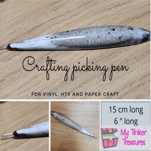 Luxe prik pen met marmer effect voor vinyl, HTV of papier, epoxy-pen, witte en zwarte pen, schoen kado, verjaardags kado, verjaardag,