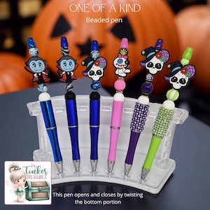 Halloween zwart en oranje kralen pen, verjaardag, planner pen, schoolpen,