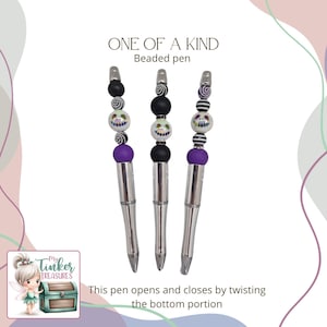 Kralenpen met skelet | Inktpen Halloween-thema | Uniek cadeau voor fans van gothic en horror