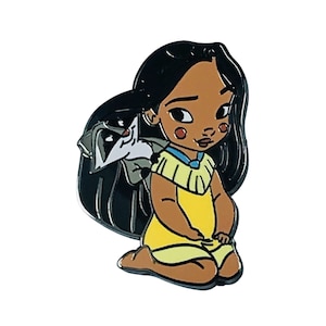 Pocahontas as Kid and Meeko, Pocahontas: A Magic Disney Fantasy Pins, Perfect Gift for Disney Lovers and Fans, Cute pin, Limited Edition