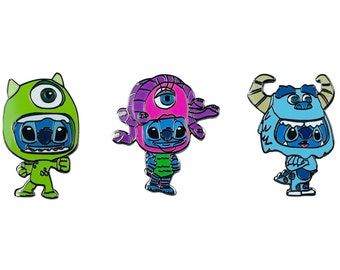 Stitch como Monstros S.A., Lilo & Stitch: Pins adoráveis de fantasia da Disney, Pin do Stitch, Presente perfeito para fãs da Disney, Estoque limitado