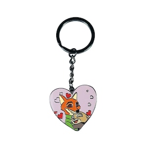 Keychain – Judy Hopps and Nick Wilde from Zootopia – Disney Fantasy | Cute Zootopia Duo Accessories for Animal Police Officer Fans Gift
