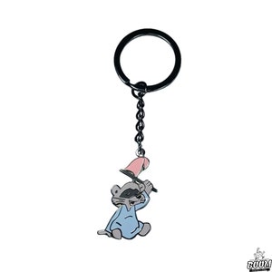 Keychain – Pink Flag Raccoon from Robin Hood – Disney Fantasy | Cute Animal Accessories For Collectors And Colorful Cartoon Souvenirs