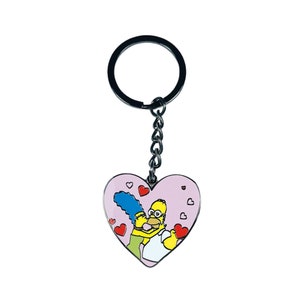 Keychain – Homer Simpson and Marge Simpson from The Simpsons – Disney Fantasy | Springfield Couple Collectible Gift and Cartoon TV Show