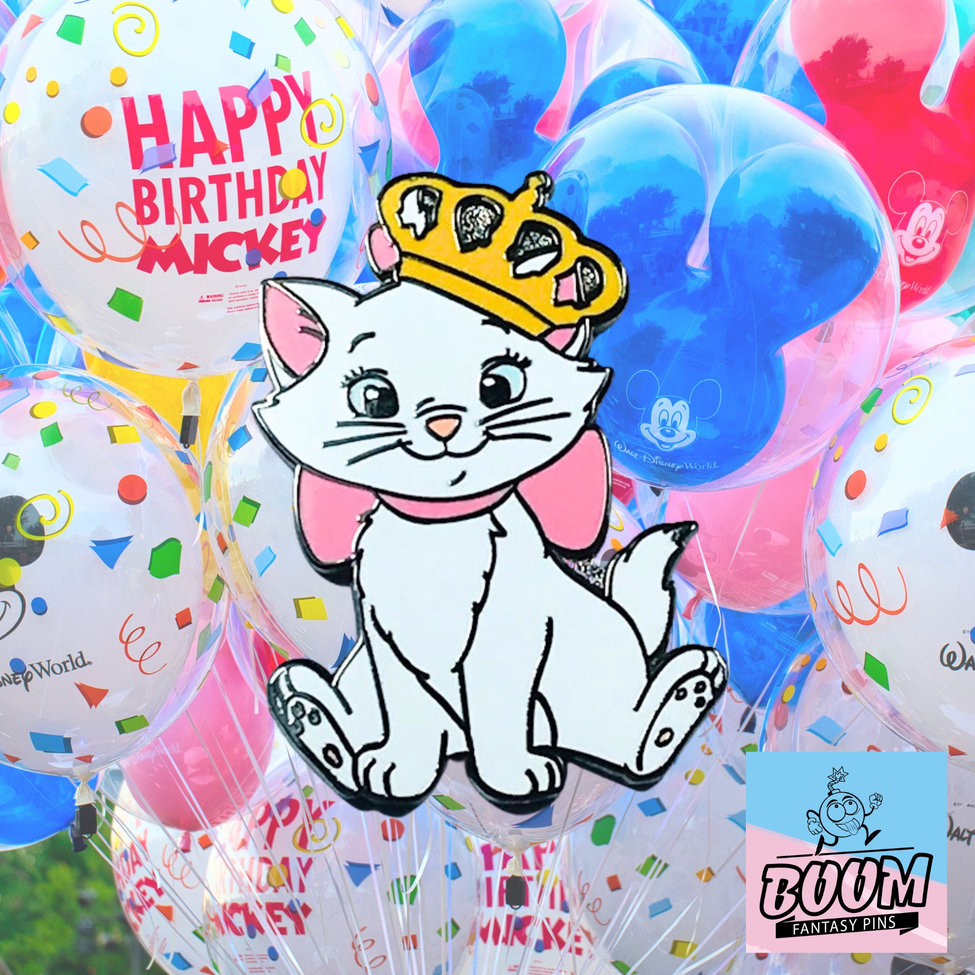 ディズニー　Aristocats おしゃれキャット　マリー　ピン　50周年 マリー おしゃれキャット ピン、ディズニーファンタジー、王冠を